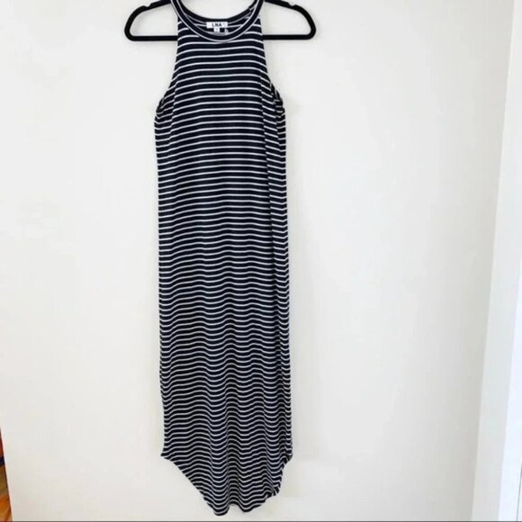 Revolve LNA Leigh Maxi Dress stripes Long Sleeveless Curved hem Scoop neck Small - Picture 2 of 15